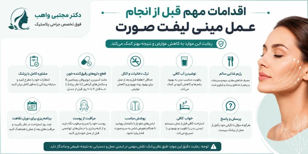 اقدامات قبل از مینی لیفت صورت