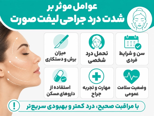 عوامل موثر بر شدت درد جراحی لیفت صورت